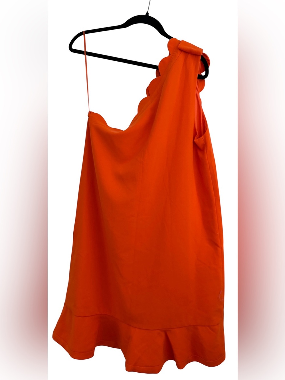 Victoria Beckham x Target Orange Bow One Shoulder Scallop Dress, Size 1X - EUC - Picture 3 of 10